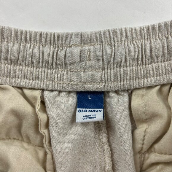 Old Navy Flax Linen Blend High Rise Slim Leg Ankle Pant L - Picture 4 of 7